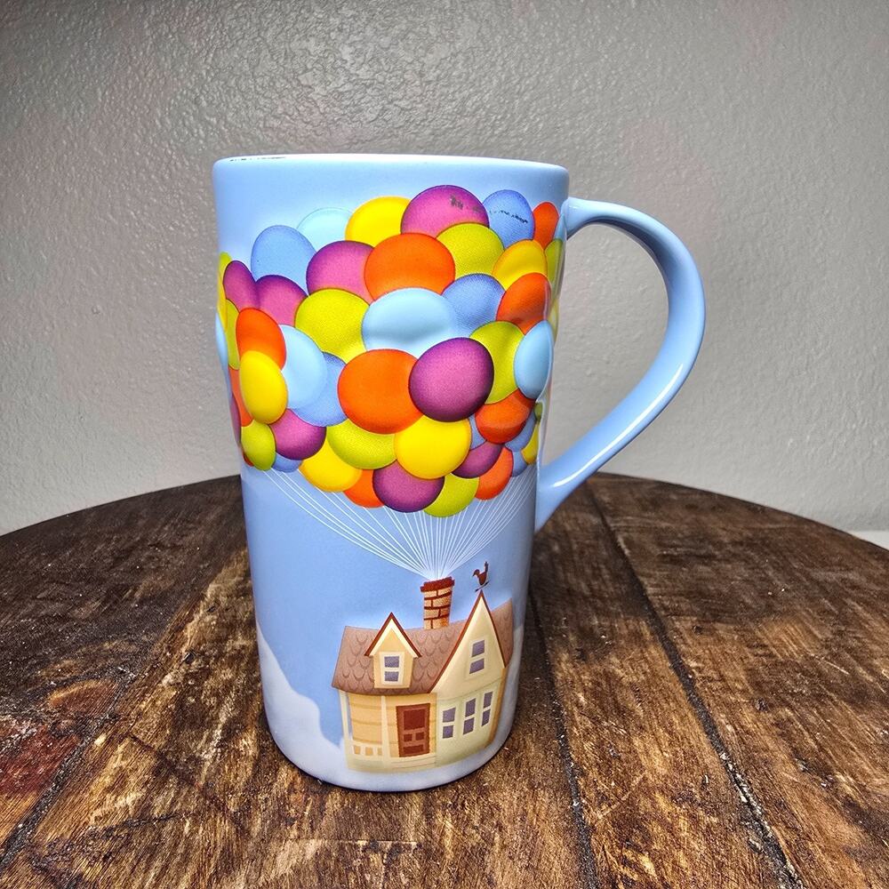 Disney Parks Pixar UP Movie Coffee Tall 3D Mug Balloons Russell House 6” RARE